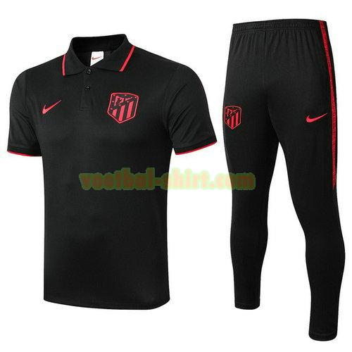 atletico madrid set poloshirt 2019-2020 zwart mannen