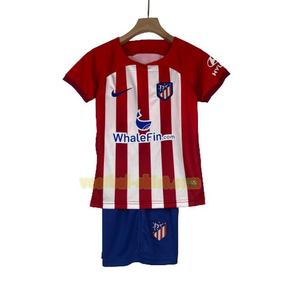 atletico madrid thuis shirt 2023 2024 rood wit kinderen
