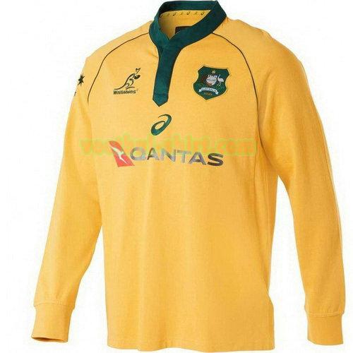 australië lange mouwen rugby shirt 2018 geel mannen