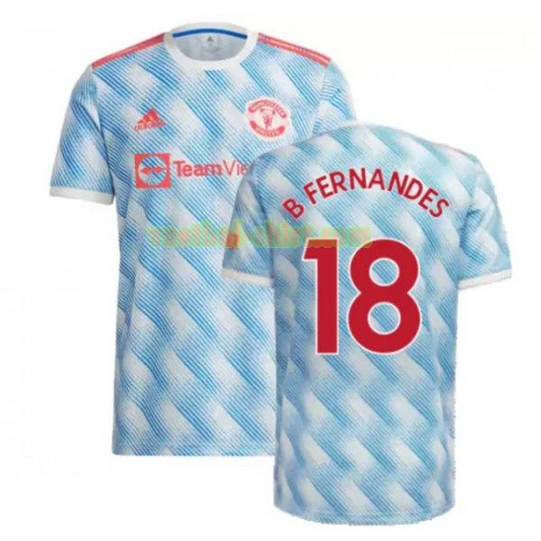 b fernandes 18 manchester united uit shirt 2021 2022 blauw mannen