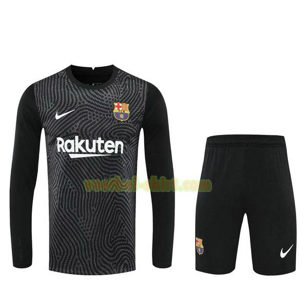 barcelona lange mouwen doelman shirts+pantalón 2021 zwart mannen