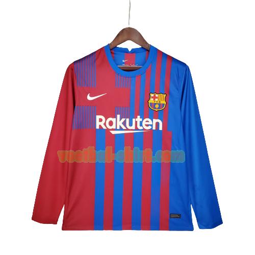 barcelona lange mouwen thuis shirt 2021 2022 rood blauw mannen