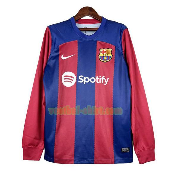 barcelona lange mouwen thuis shirt 2023 2024 rood blauw mannen