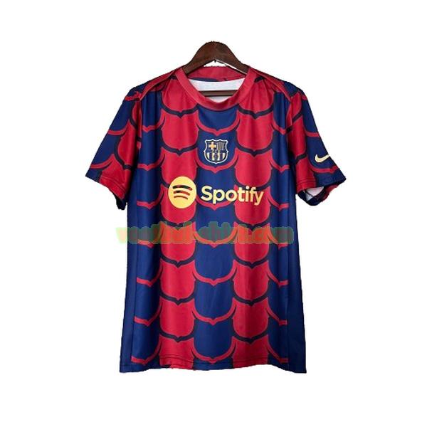 barcelona pre match shirt 2024 rood blauw mannen