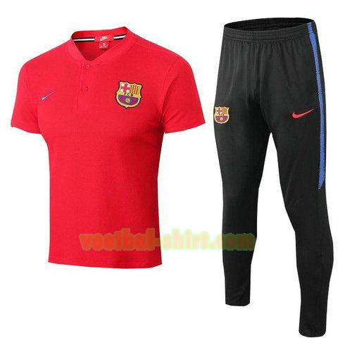 barcelona set poloshirt 2018-2019 rood mannen