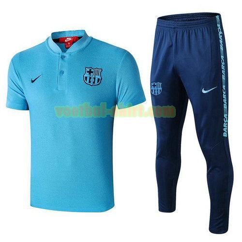 barcelona set poloshirt 2019-2020 blauw mannen