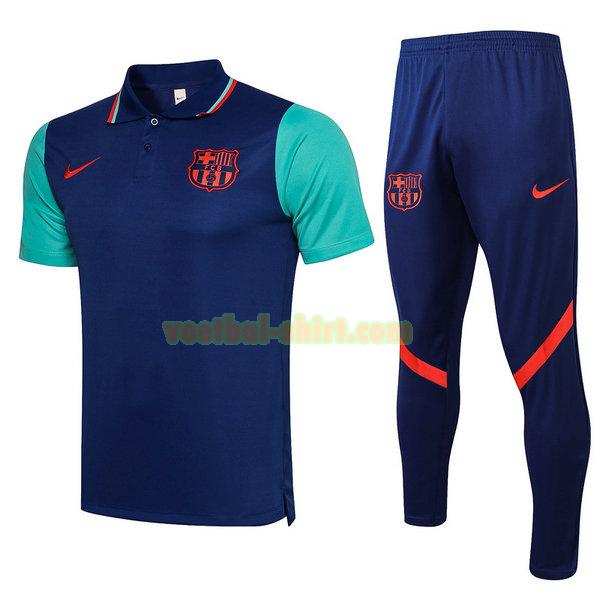 barcelona set poloshirt 2021 2022 blauw groen mannen