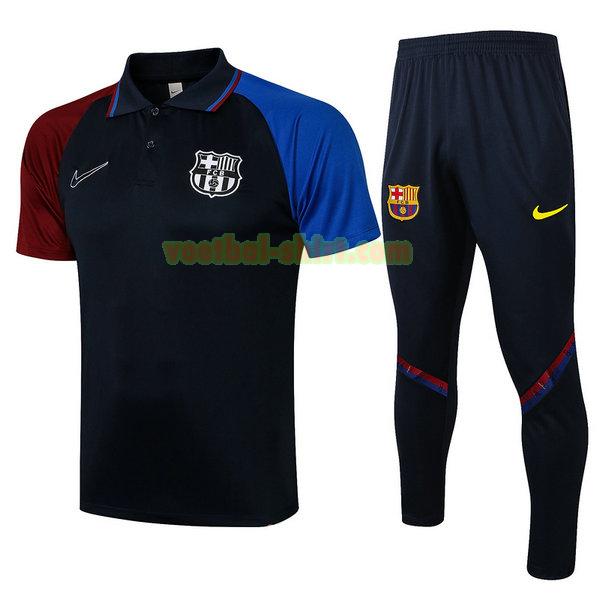 barcelona set poloshirt 2021 2022 blauw mannen