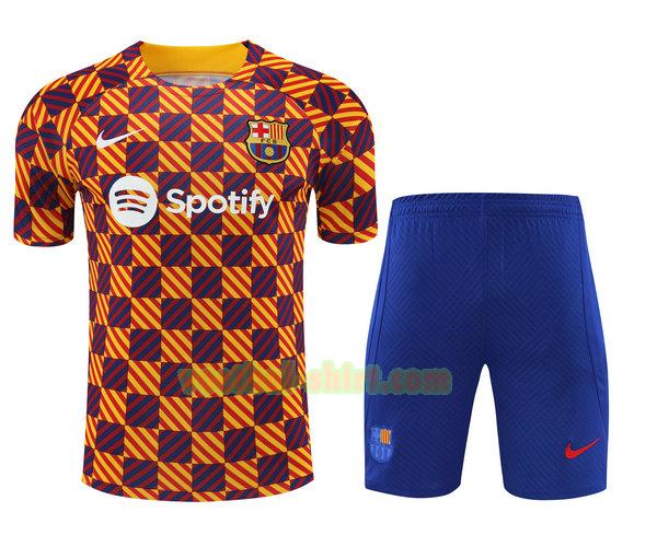 barcelona set training shirt 2023 2024 geel mannen