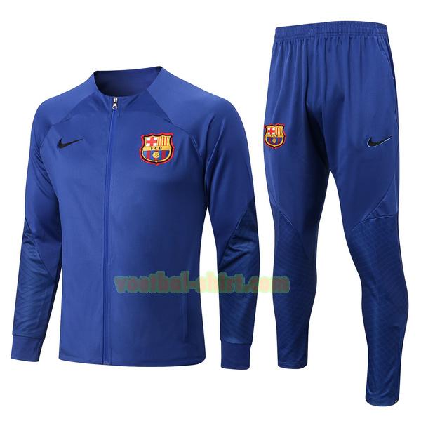 barcelona set trainingspak 2022 23 blauw mannen