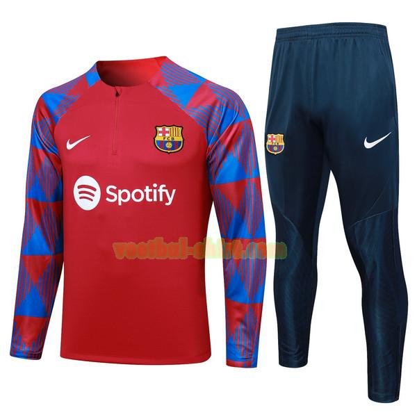 barcelona set trainingspak 2023 24 rood blauw mannen