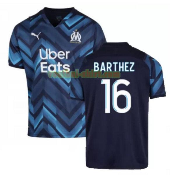 barthez 16 olympique marseille uit shirt 2021 2022 blauw mannen