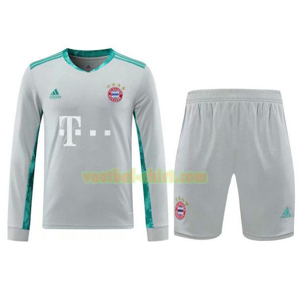 bayern münchen lange mouwen doelman shirts+pantalón 2021 grijs mannen