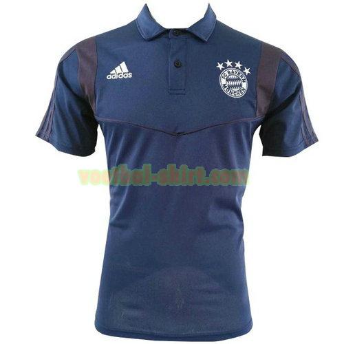 bayern münchen poloshirt 2019-2020 blauw marinekleur mannen