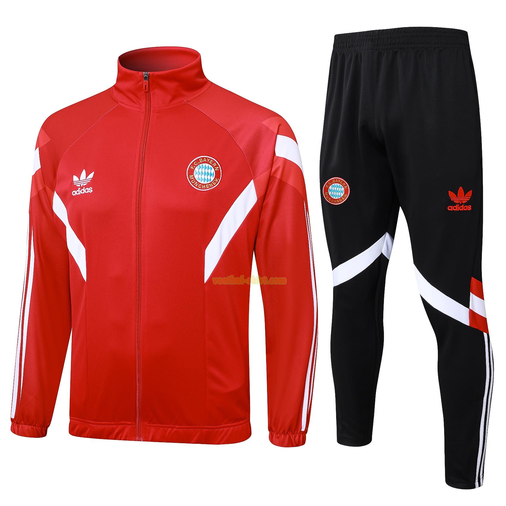 bayern münchen set long zipper trainingspak 2024 2025 rood mannen