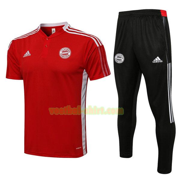 bayern münchen set poloshirt 2021 22 rood mannen