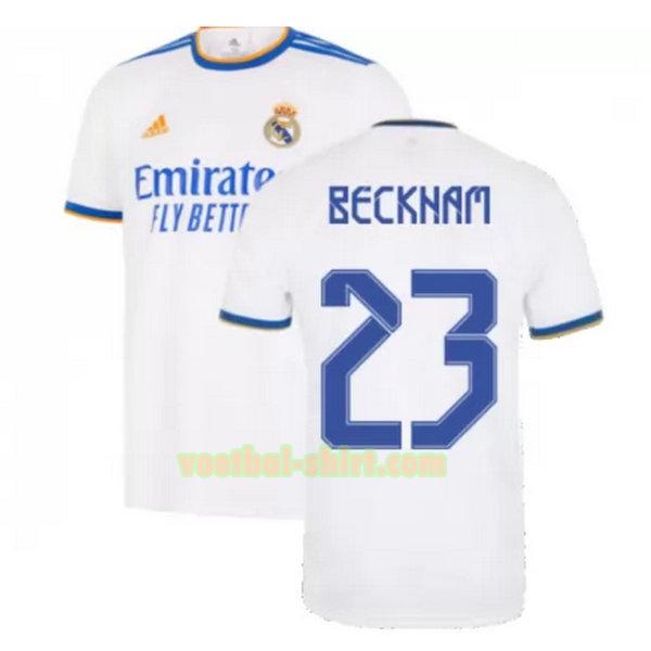 beckham 23 real madrid thuis shirt 2021 2022 wit mannen