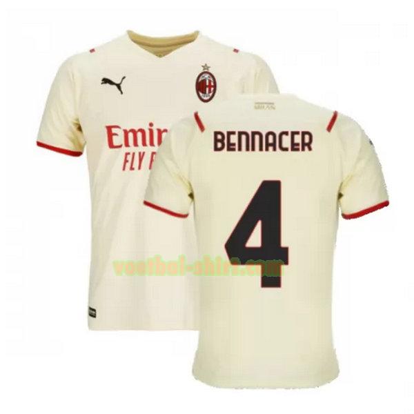 bennacer 4 ac milan uit shirt 2021 2022 wit mannen