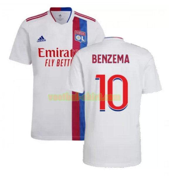 benzema 10 olympique lyon thuis shirt 2021 2022 wit mannen