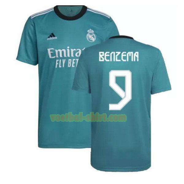 benzema 9 real madrid 3e shirt 2021 2022 groen mannen