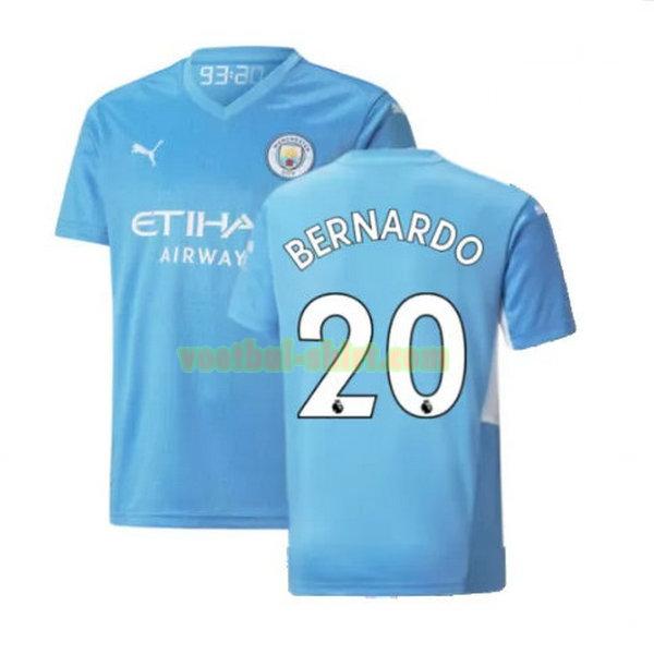 bernardo 20 manchester city thuis shirt 2021 2022 blauw mannen