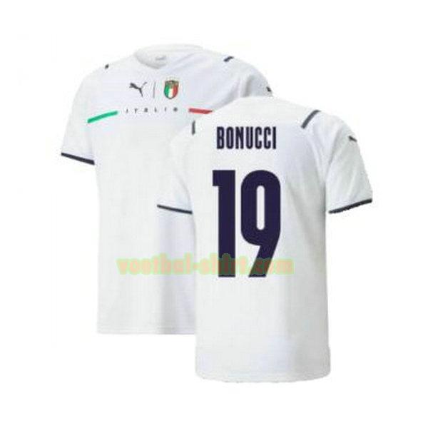bonucci 19 italië uit shirt 2021 2022 wit mannen