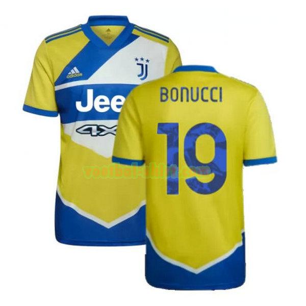 bonucci 19 juventus 3e shirt 2021 2022 geel blauw mannen