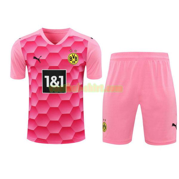 borussia dortmund doelman shirts+pantalón 2021 roze mannen