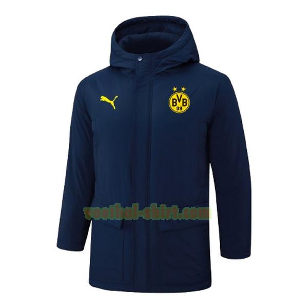 borussia dortmund katoenen jas 2024 2025 blauw mannen