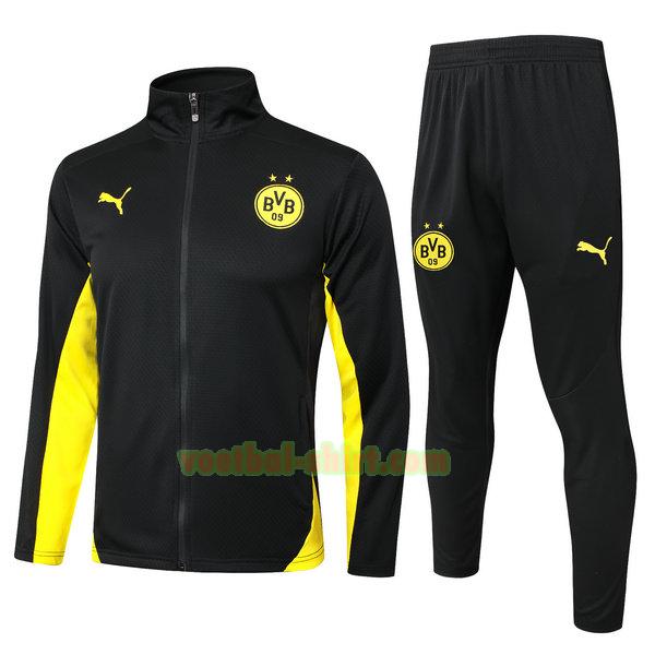 borussia dortmund set long zipper trainingspak 2024 2025 zwart mannen