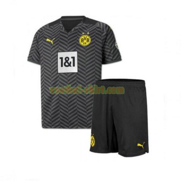 borussia dortmund uit shirt 2021 2022 zwart kinderen