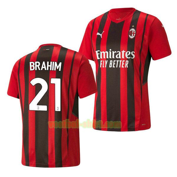 brahim diaz 21 ac milan thuis shirt 2021 2022 rood mannen