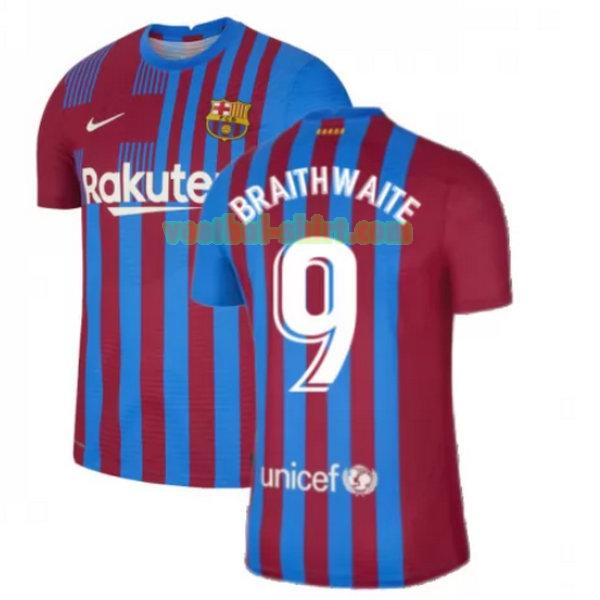 braithwaite 9 barcelona thuis shirt 2021 2022 rood wit mannen