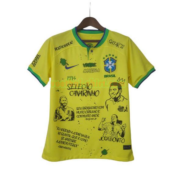 brazilië graffiti board shirt 2022 geel mannen
