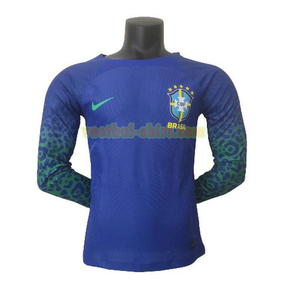 brazilië player lange mouwen uit shirt 2022 blauw mannen