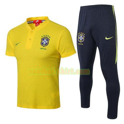 brazilië set poloshirt 2018 geel mannen