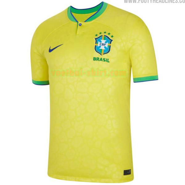 brazilië thuis shirt 2022 2023 thailand geel mannen