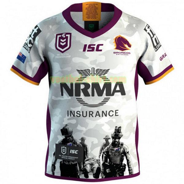 brisbane broncos anzac shirt 2019 wit mannen