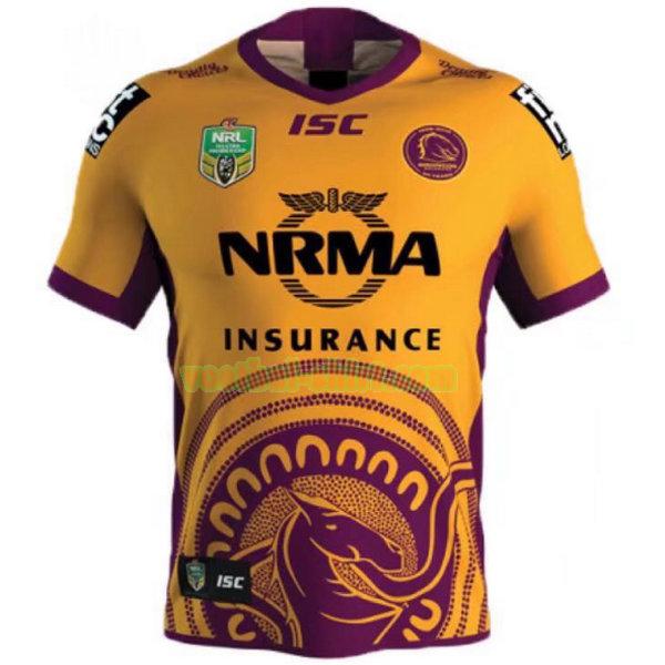 brisbane broncos indigenous shirt 2018 geel mannen