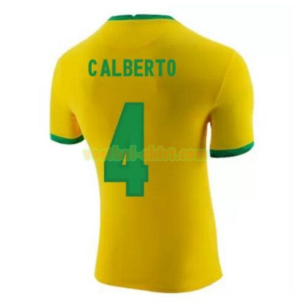 c.alberto 4 brazilië thuis shirt 2020-2021 geel mannen