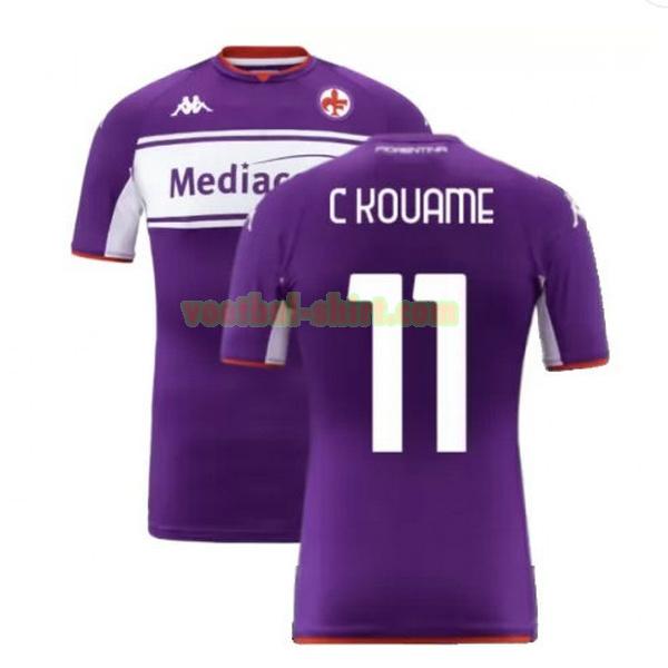 c kouame 11 fiorentina thuis shirt 2021 2022 purper mannen