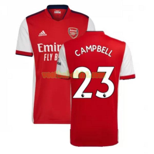 campbell 23 arsenal thuis shirt 2021 2022 rood mannen