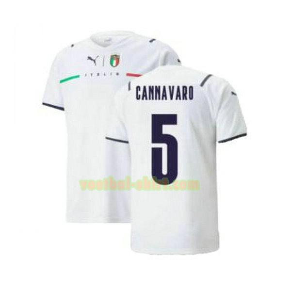 cannavaro 5 italië uit shirt 2021 2022 wit mannen