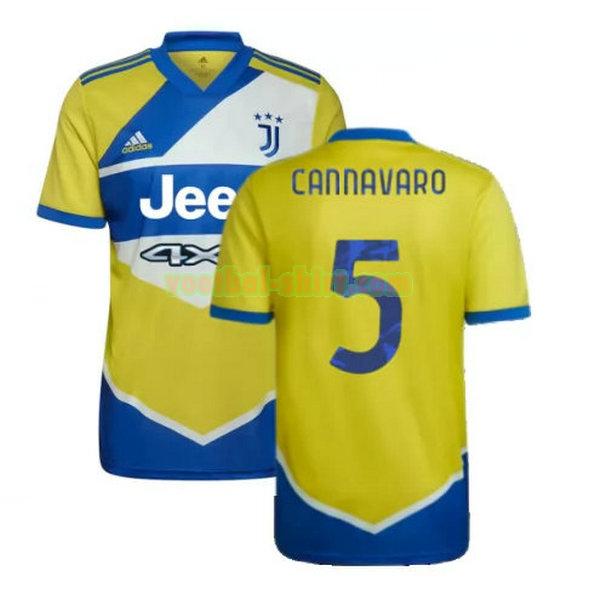 cannavaro 5 juventus 3e shirt 2021 2022 geel blauw mannen