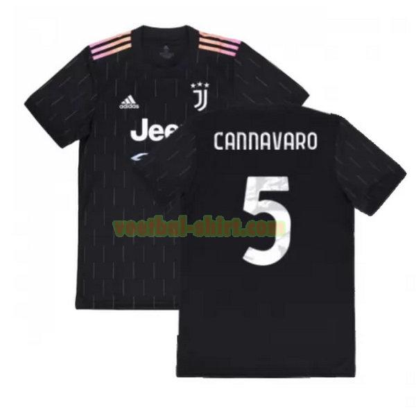 cannavaro 5 juventus uit shirt 2021 2022 zwart mannen