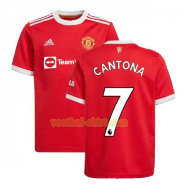 cantona 7 manchester united thuis shirt 2021 2022 rood mannen