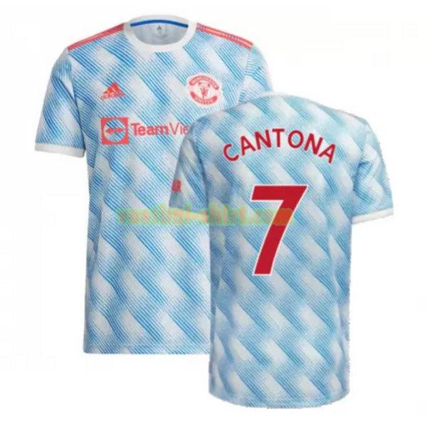 cantona 7 manchester united uit shirt 2021 2022 blauw mannen