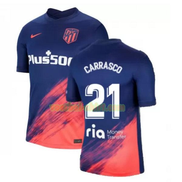 carrasco 21 atletico madrid uit shirt 2021 2022 blauw zwart mannen