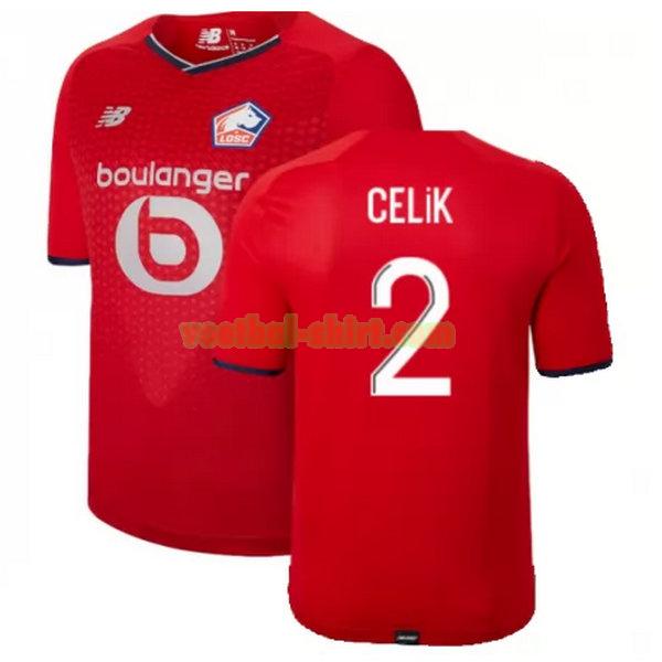 celik 2 lille osc thuis shirt 2021 2022 rood mannen