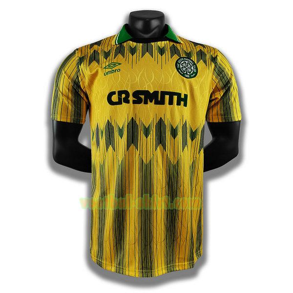 celtic uit player shirt 1992 1993 geel mannen